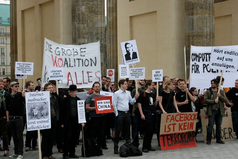 Protesty przeciwko wprowadzeniu internetowej cenzury Berlin (zdj. Flickr, Franz & P)