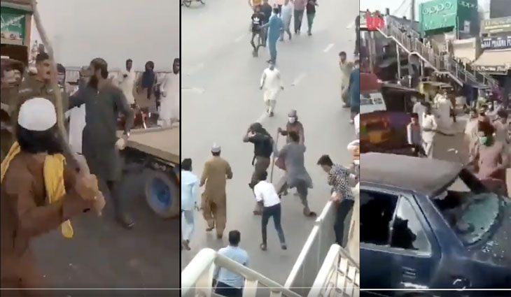 Pakistan antyfrancuskie zamieszki (zdj. Twitter)