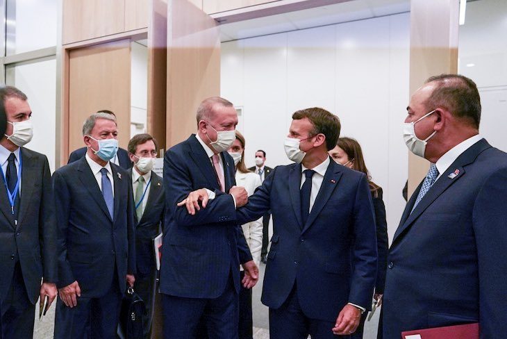 Spotkanie prezydentów Turcji i Francji (zdj. Twitter/Macron)