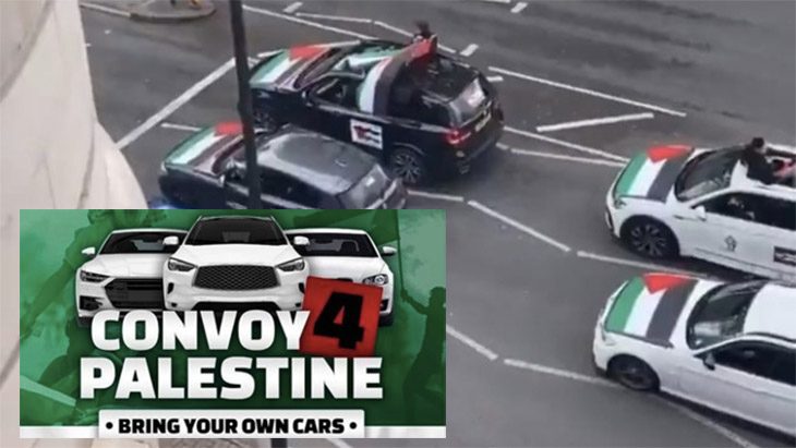 Solidarność z Palestyną czy antysemityzm? Zdjęcia z nagrań aut, z których padły antysemickie groźby.