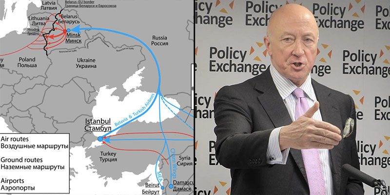 Trasy migracyjne na Białoruś, sir John Jenkins z Policy Exchange. (zdj. Wikimedia/Policy Exchange)