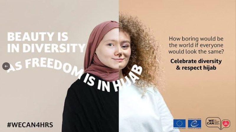 Zdjęcie kampanii promującej chust, z której wycofała się Rada Europy (zdj. Rada Europy)