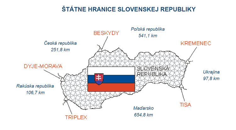 Granice Słowacji, źródło: słowackie MSW.